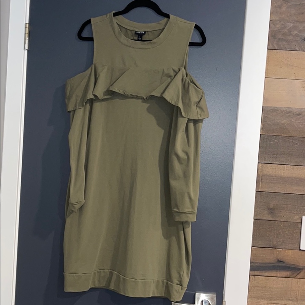 Torrid Cold Shoulder Olive Dress